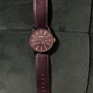 Men's Nixon Sentry Leather Black Watch